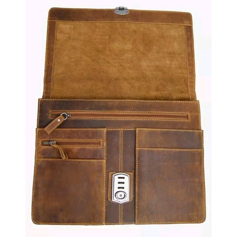Baron of Maltzahn Grassland Leather Briefcase Portfolio Tablet Made In Germany